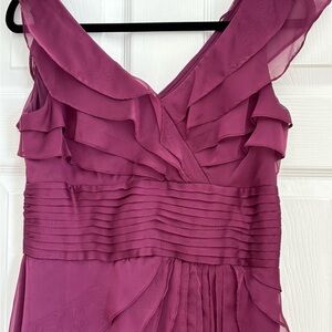 Adrianna Papell Magenta Layered Gown